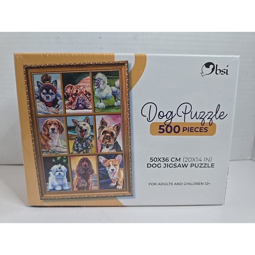 Dog Jigsaw Puzzle Bsi 500 Piece 20x14 Inch New Sealed Adults 12+ Game Night NEW